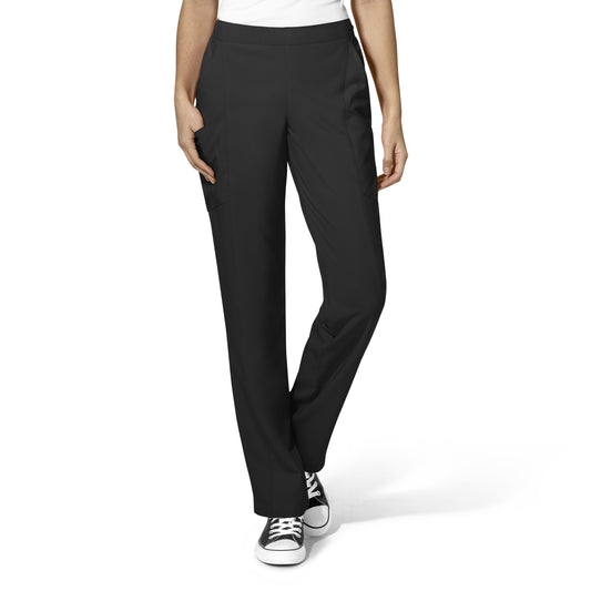 Women's Flat Front Double Cargo Pant in Black