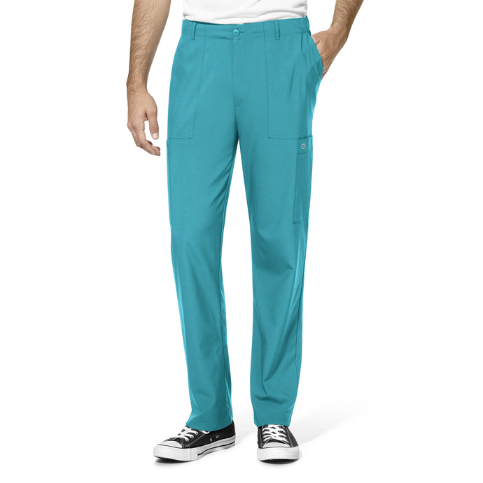 Men's W123 Flat Front Cargo Pant in Teal