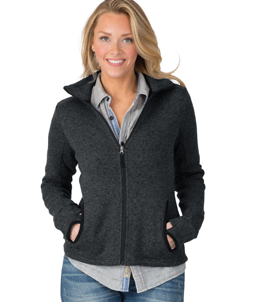 WOMEN'S HEATHERED FLEECE JACKET w/ Rivier Nursing logo