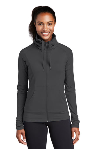 Sport-Tek® Ladies Sport-Wick® Stretch Full-Zip Jacket W/ CRITICAL CARE LOGO