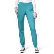 W123 Women's Jogger Cargo Pant in Teal
