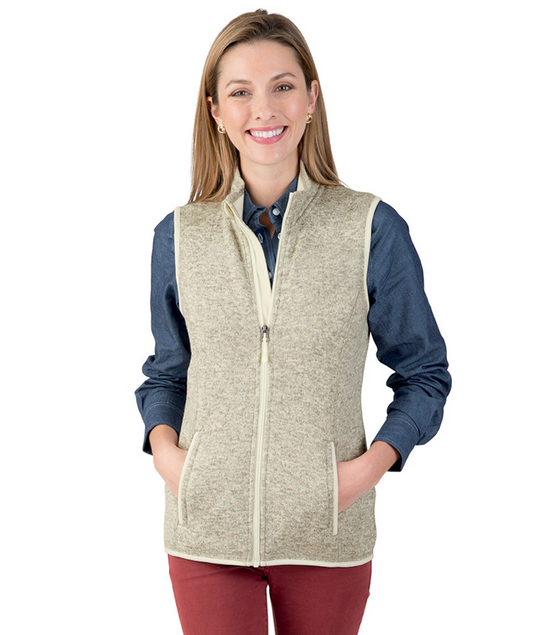 WOMEN'S HEATHERED FLEECE VEST W/ CRITICAL CARE LOGO