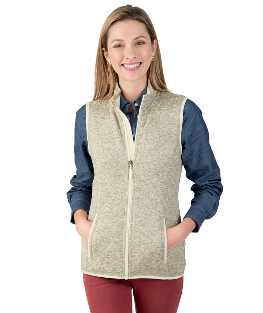 WOMEN'S HEATHERED FLEECE VEST W/ CRITICAL CARE LOGO