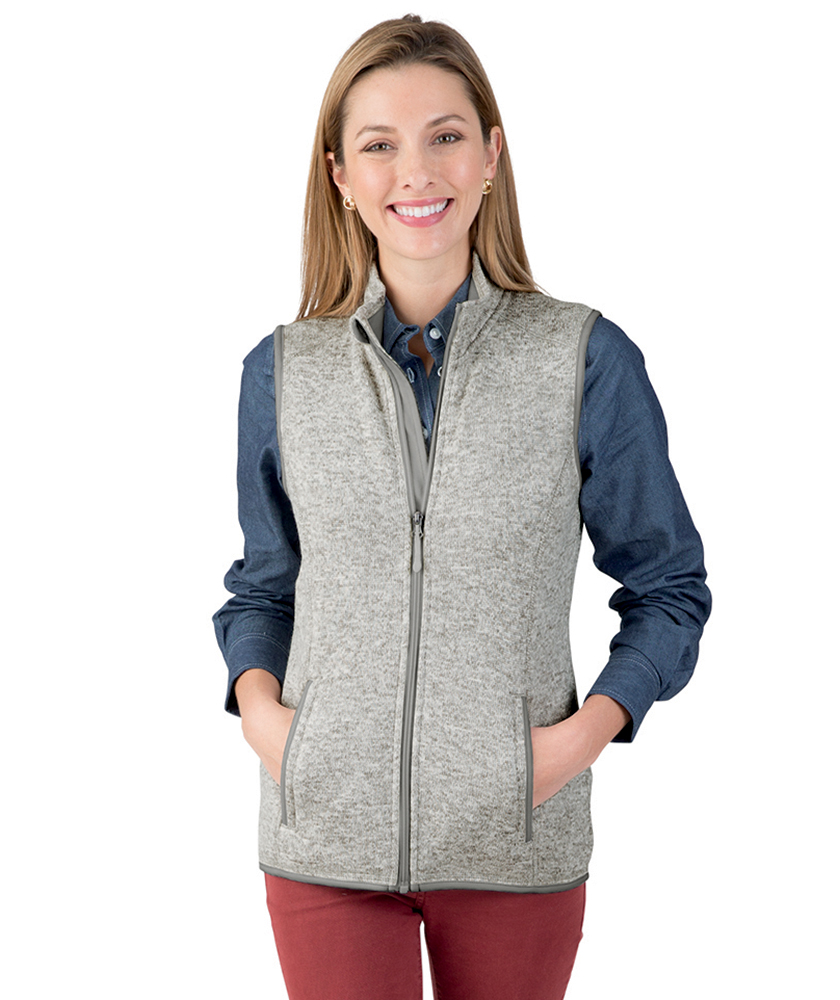 WOMEN'S HEATHERED FLEECE VEST W/ MCC Nursing Faculty Logo