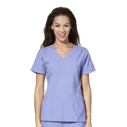Ceil Blue Women's Stylized V-neck Top