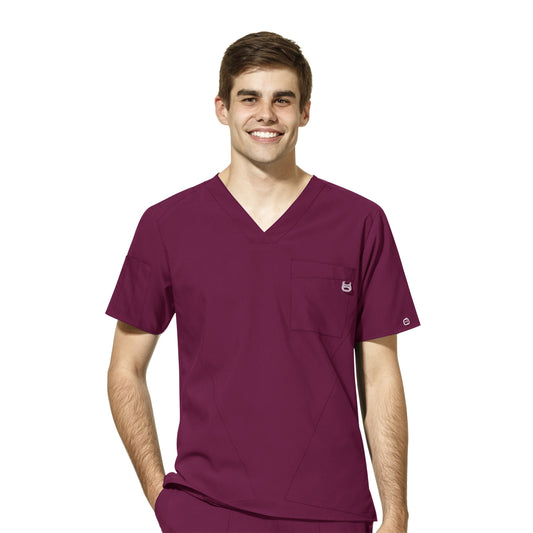 Men's V Neck Shirt in Wine