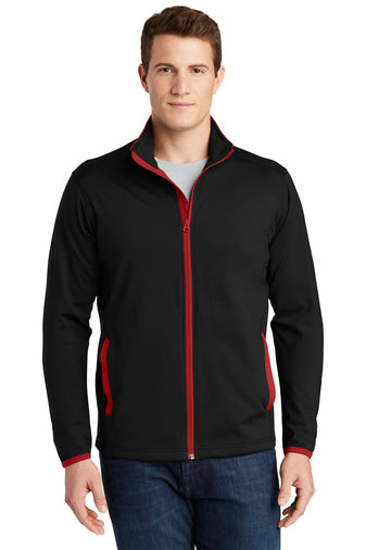 Sport-Tek® Men's ST853 Sport-Wick® Stretch Contrast Full-Zip Jacket - Lindner Logo
