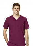 Men's V Neck Shirt in Wine - MCPHS Embroidery +Name
