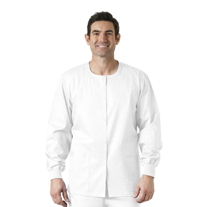 White Scrub Jacket - MCPHS Embroidery
