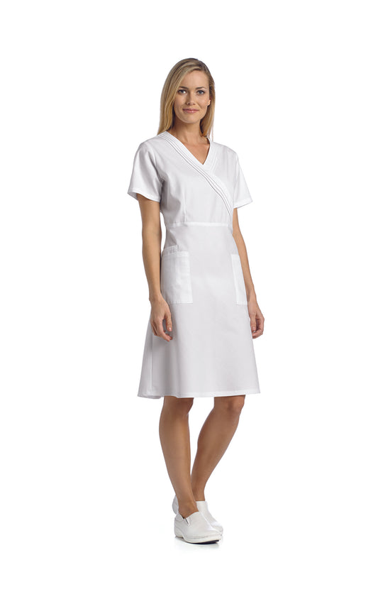 Pleated Mock Wrap Dress- Discontinued, Final Sale