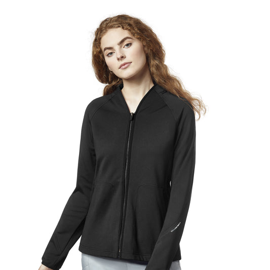Women’s Fleece Full Zip Jacket in Black- NHE