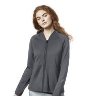 Women’s Fleece Full Zip Jacket with MCC MA Embroidery in Pewter