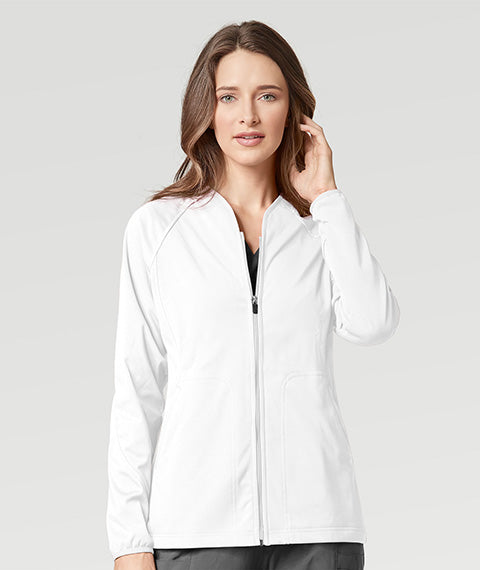Women’s Fleece Full Zip Jacket in White