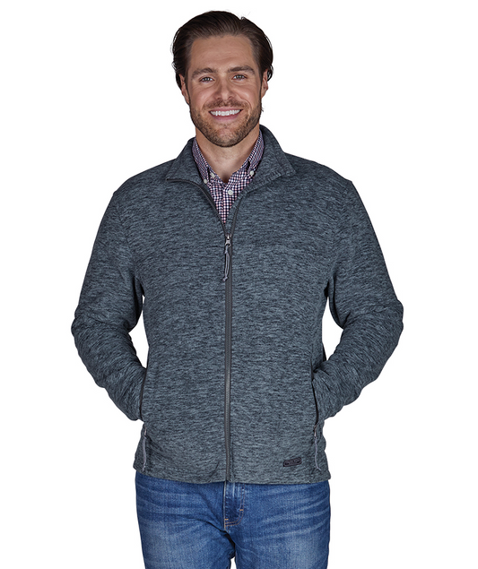 Men's Pacific Heather Fleece Coat with Tufts Dr of PT Embroidery