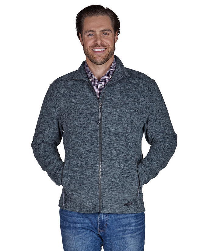 Men's Pacific Heather Fleece Coat with Tufts Dr of PT Embroidery