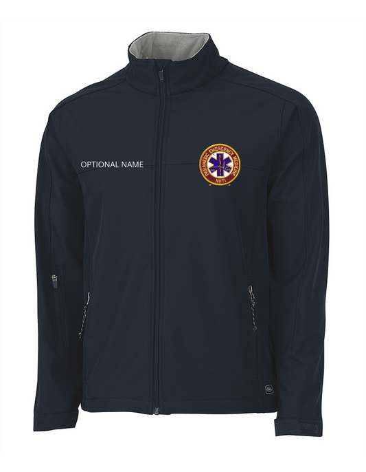 Navy Soft-Shelled Jacket w/ NHTI Paramedic logos