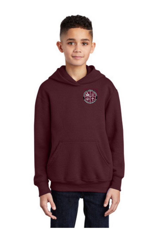 Burgundy Hoodie with Cardinal LaCroix Embroidery