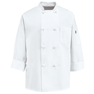 Chef Coat with Knot Buttons in White
