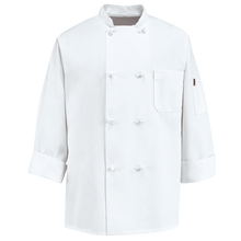 Load image into Gallery viewer, Chef Coat with Knot Buttons in White w/ NTC logo
