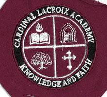 Load image into Gallery viewer, Burgundy Zippered Hoodie with Cardinal LaCroix Embroidery

