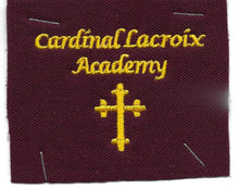 Load image into Gallery viewer, Youth Polo in White and Burgundy with Cardinal LaCroix Embroidery
