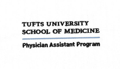 Women's Tufts Physician Assistant Embroidered or Plain Scrub Top